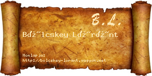 Bölcskey Lóránt névjegykártya