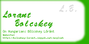 lorant bolcskey business card
