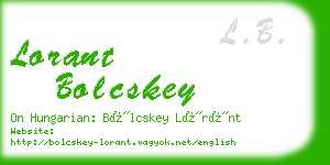 lorant bolcskey business card